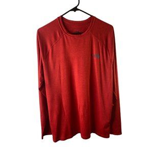 NORTH FACE RED MENS HYPERLAYER CREWNECK LONG SLEEVE T SHIRT SIZE LARGE